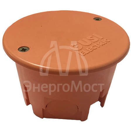 Коробка распределительная СП 68х45мм IP30 для сплошн. стен кругл. негорюч. оранж. ГУСИ С3В70К Нг Евро