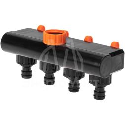 Разветвитель для шланга на 4 канала 1/2-3/4дюйма ЧЕТЫРЕ СЕЗОНА 62-0225
