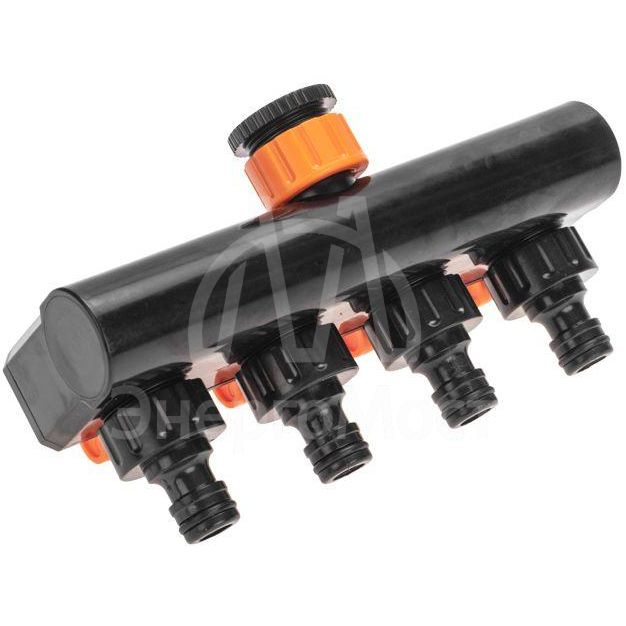 Разветвитель для шланга на 4 канала 1/2-3/4дюйма ЧЕТЫРЕ СЕЗОНА 62-0225