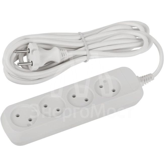 Удлинитель электрический UDL-10-450 Greenline 4 розетки без заземления 5м ПВС 2х0.75кв.мм Эра Б0065063