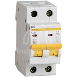 Выключатель автоматический модульный 2п C 25А 4.5кА ВА47-29 IEK MVA20-2-025-C