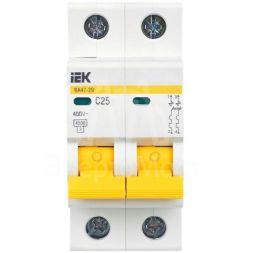 Выключатель автоматический модульный 2п C 25А 4.5кА ВА47-29 IEK MVA20-2-025-C