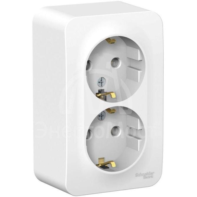 Розетка 2-м ОП Blanca 16А IP20 250В с заземл. без защ. шторок бел. SchE BLNRA010201