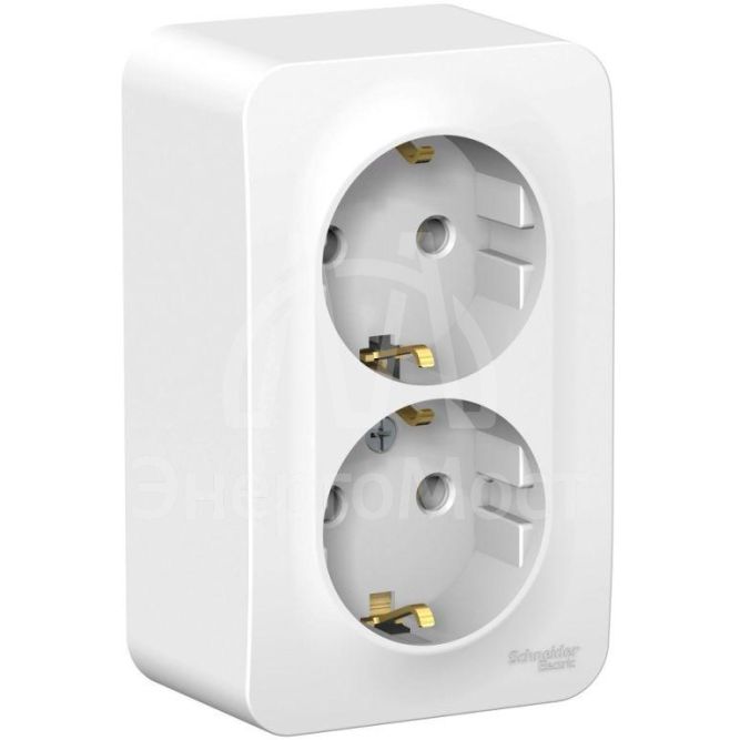 Розетка 2-м ОП Blanca 16А IP20 250В с заземл. без защ. шторок бел. SchE BLNRA010201