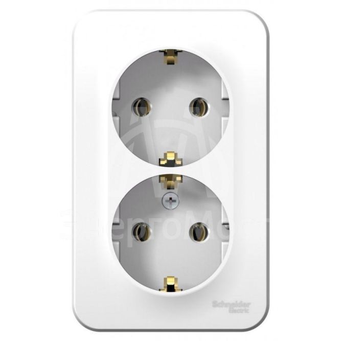 Розетка 2-м ОП Blanca 16А IP20 250В с заземл. без защ. шторок бел. SchE BLNRA010201