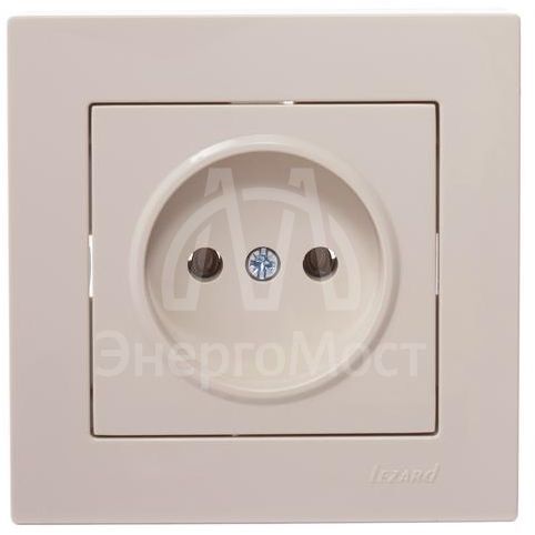 Розетка 1-м СП Vesna без заземл. ПБТ механизм крем. LEZARD 742-0388-121B