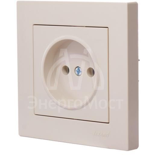 Розетка 1-м СП Vesna без заземл. ПБТ механизм крем. LEZARD 742-0388-121B