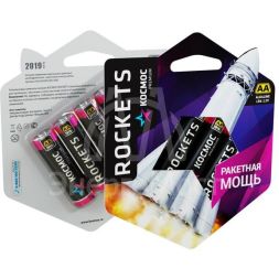 Элемент питания алкалиновый LR6 KOSMOS premium ROCKETS (блист. 4шт) Космос KOSLR6ROCKETS4BL