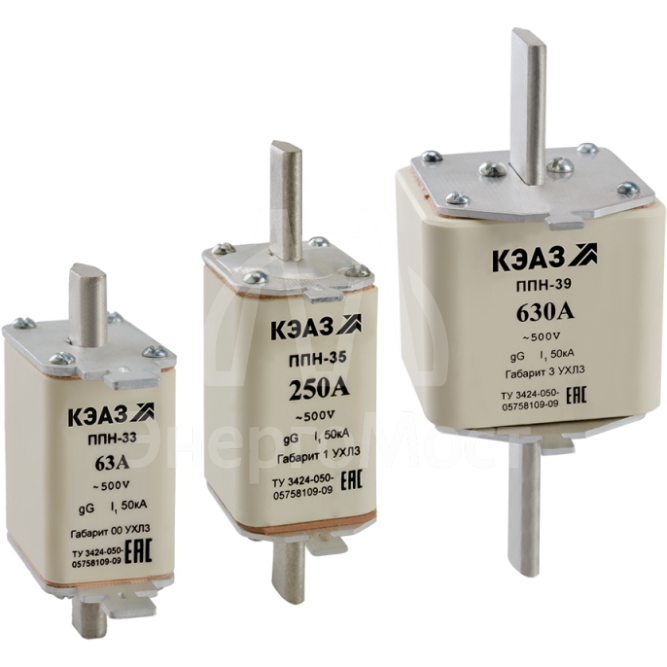 Вставка плавкая ППН 33 50А X0 габарит 00 УХЛ3 КЭАЗ 111288