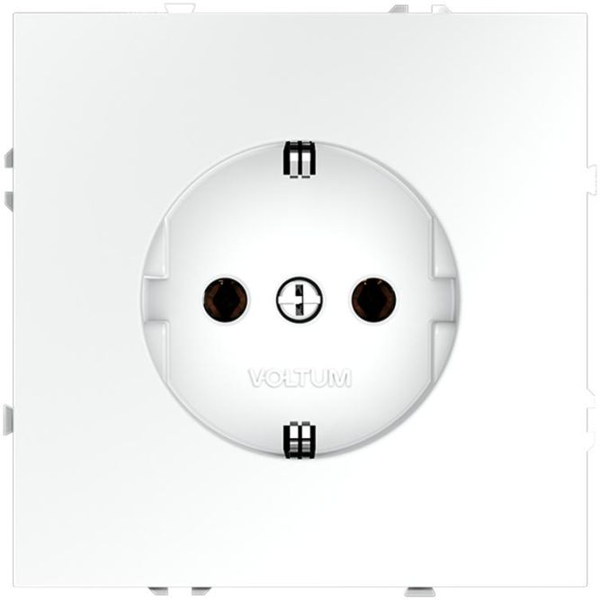Розетка 1-м СП S70 16А с заземл. механизм бел. матов. Voltum VLS040102