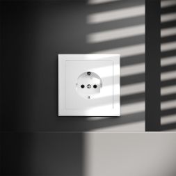 Розетка 1-м СП S70 16А с заземл. механизм бел. матов. Voltum VLS040102