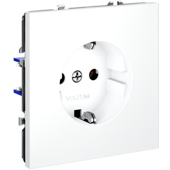 Розетка 1-м СП S70 16А с заземл. механизм бел. матов. Voltum VLS040102