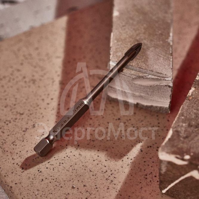 Сверло по стеклу и керамике 5мм 4 грани шестигранный хвостовик Kranz KR-91-0648