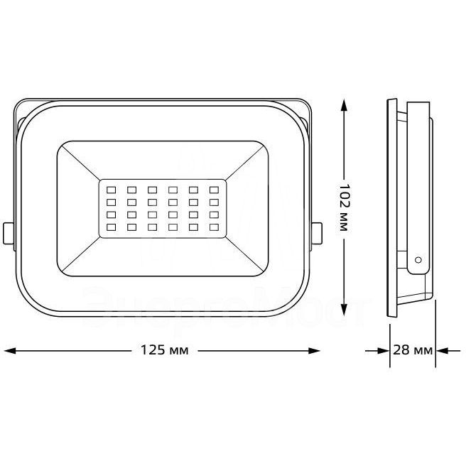 Прожектор светодиодный Qplus 20Вт 6500К 1700лм IP65 графит. сер. 1/20 Gauss 690511320