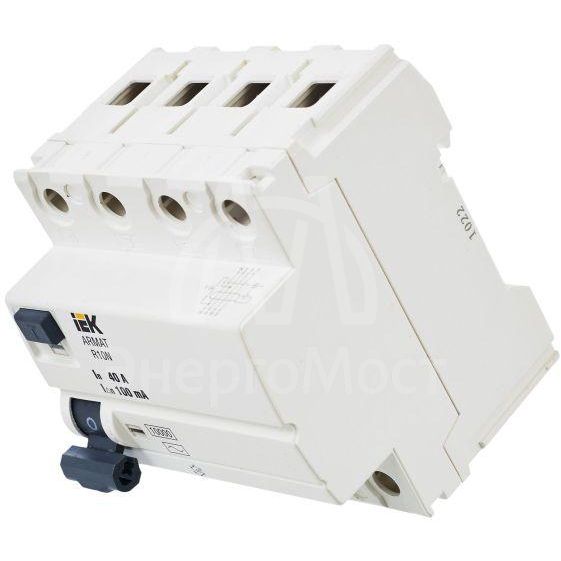 Выключатель дифференциального тока 4п 40А 100мА тип AC ВДТ R10N ARMAT IEK AR-R10N-4-040C100