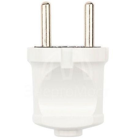 Вилка прямая 6А без заземл. бел. Rexant 11-8933