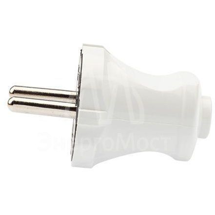 Вилка прямая 6А без заземл. бел. Rexant 11-8933