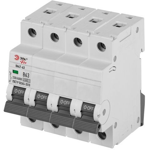 Выключатель автоматический 4п C 25А 4.5кА ВА47-63 PRO ЭРА Б0059444