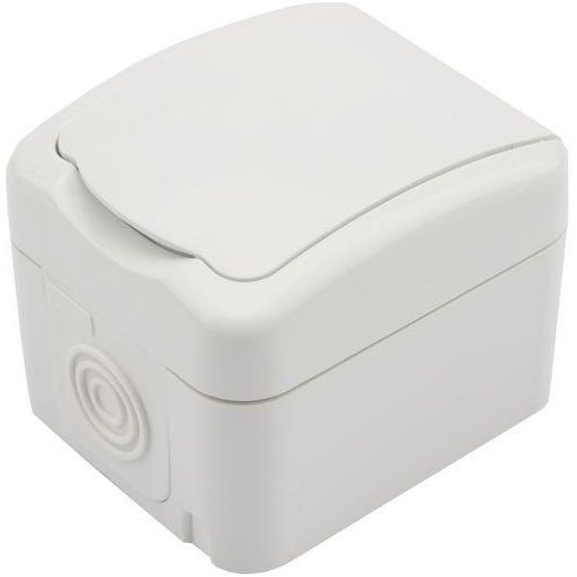 Розетка 1-м ОП Mini OG с заземл. IP54 бел. Kranz KR-78-0604