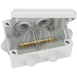 Коробка уравнивания потенциалов 10 зажимов 6 вводов д.25мм 120х80х50мм IP55 DKC NE3110