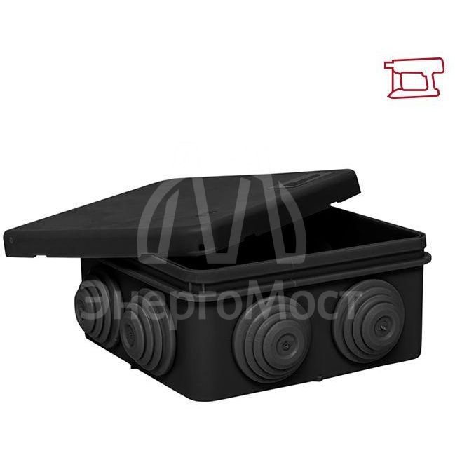 Коробка распаячная КМР-030-031 с крышкой 80х80х50 7 мембранных вводов IP54 черн. EKF plc-kmr-030-031-b