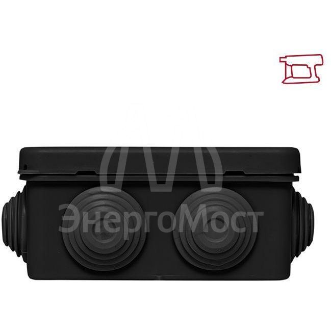 Коробка распаячная КМР-030-031 с крышкой 80х80х50 7 мембранных вводов IP54 черн. EKF plc-kmr-030-031-b