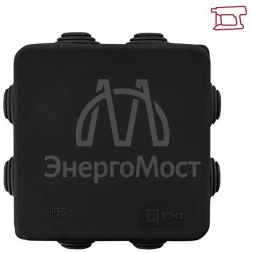 Коробка распаячная КМР-030-031 с крышкой 80х80х50 7 мембранных вводов IP54 черн. EKF plc-kmr-030-031-b