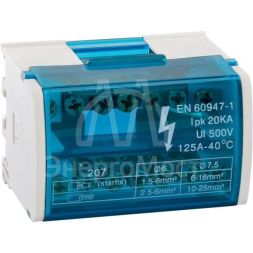 Шина &amp;quot;N&amp;quot; нулевая на DIN-рейку в корпусе 2х7 групп КЭАЗ 143228