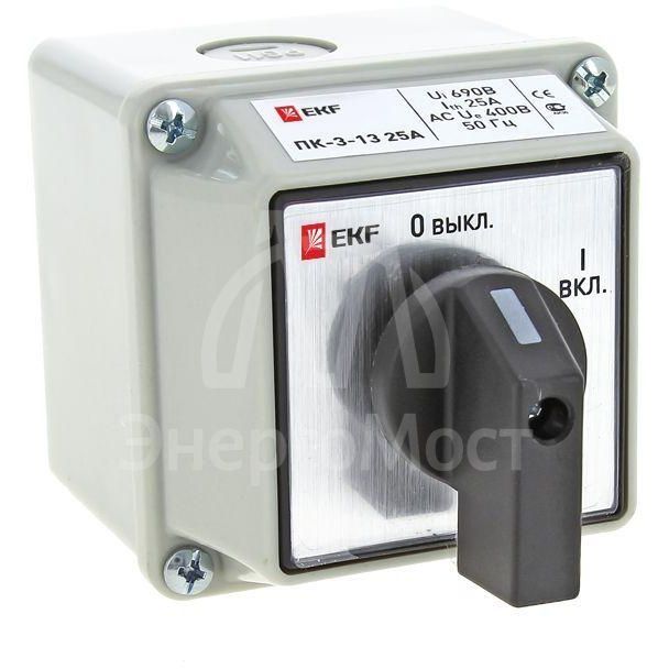 Переключатель кулачковый ПК-3-13 3П 16А &amp;quot;ВКЛ-ВЫКЛ&amp;quot; IP54 EKF pk-3-13-16