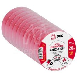 Изолента ПВХ 19ммх20м красн. ЭРА C0036541