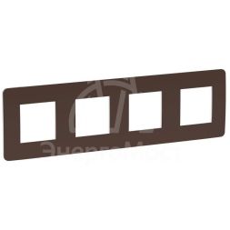 Рамка 4-м UNICA STUDIO шоколад/бел. SchE NU280816