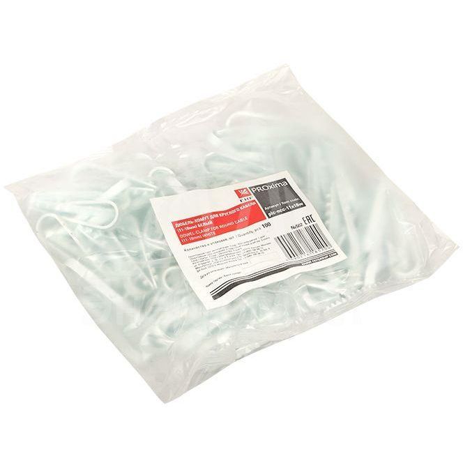 Дюбель-хомут d11-18мм для круглого кабеля бел. (уп.100шт) PROxima EKF plc-ncc-11x18w