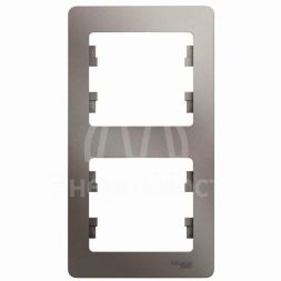 Рамка 2-м Glossa верт. платина SchE GSL001206