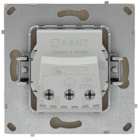Розетка силовая KANT 2P+E защ. шторки ванильн. марципан DKC 7015033