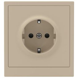 Розетка силовая KANT 2P+E защ. шторки ванильн. марципан DKC 7015033