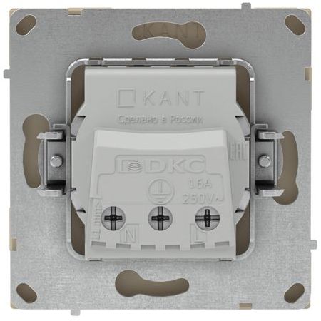 Розетка силовая KANT 2P+E защ. шторки ванильн. марципан DKC 7015033