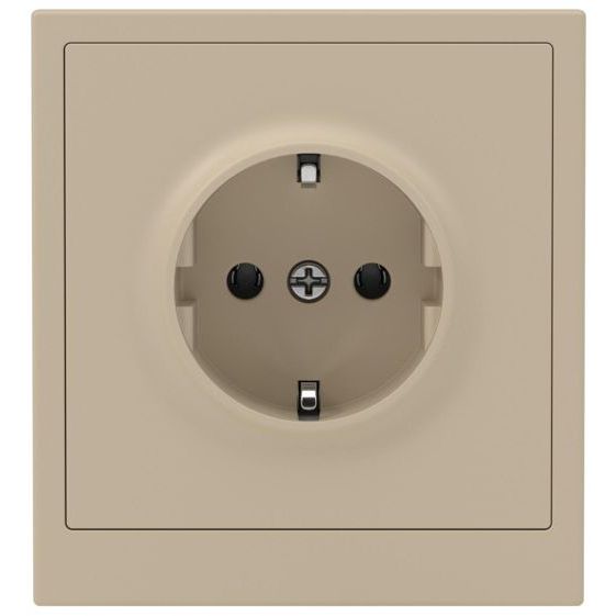 Розетка силовая KANT 2P+E защ. шторки ванильн. марципан DKC 7015033
