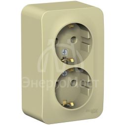 Розетка 2-м ОП BLANCA 16А 250В без шторок с заземл. изол. пласт. беж. SchE BLNRA010217