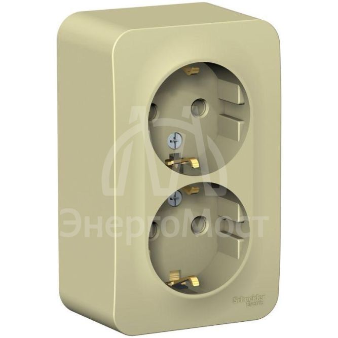 Розетка 2-м ОП BLANCA 16А 250В без шторок с заземл. изол. пласт. беж. SchE BLNRA010217
