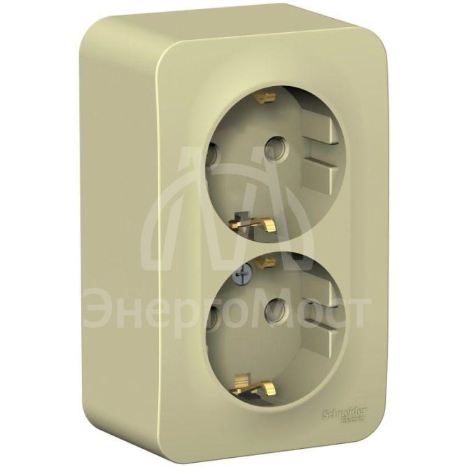 Розетка 2-м ОП BLANCA 16А 250В без шторок с заземл. изол. пласт. беж. SchE BLNRA010217