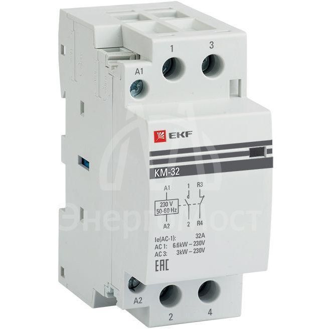 Контактор модульный КМ 32А NО+NC (2 мод.) EKF km-2-32-11