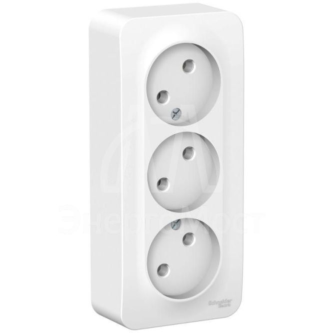 Розетка 3-м ОП BLANCA 16А 250В без шторок без заземл. изол. пласт. бел. SchE BLNRA000311