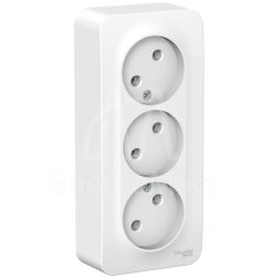 Розетка 3-м ОП BLANCA 16А 250В без шторок без заземл. изол. пласт. бел. SchE BLNRA000311
