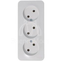 Розетка 3-м ОП BLANCA 16А 250В без шторок без заземл. изол. пласт. бел. SchE BLNRA000311