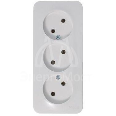 Розетка 3-м ОП BLANCA 16А 250В без шторок без заземл. изол. пласт. бел. SchE BLNRA000311