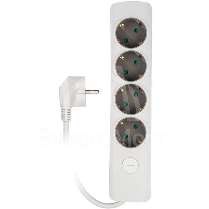Удлинитель 4х1.4м с заземл. с выкл. бел. ET-04-140W JAZZway 5051799