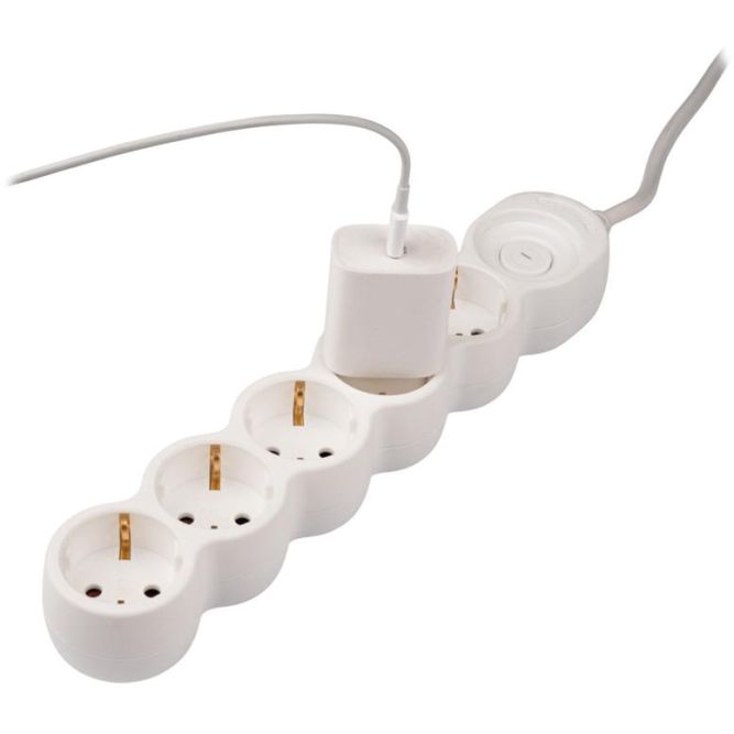Удлинитель EX-05GS-500 (5х5) заземл. выкл. JazzWay 5065208