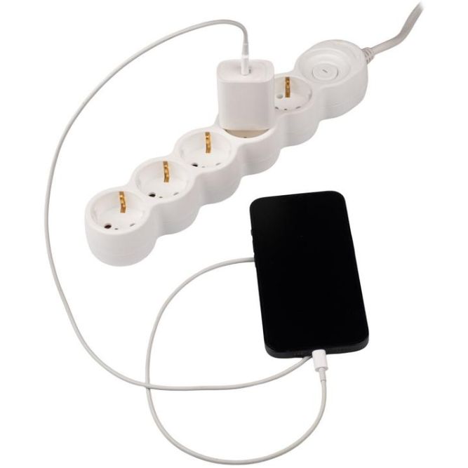 Удлинитель EX-05GS-500 (5х5) заземл. выкл. JazzWay 5065208