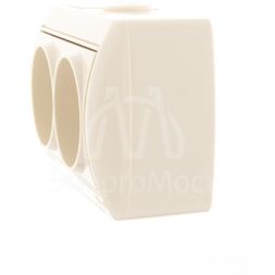 Розетка 2-м ОП Ната 16А IP20 без заземл. керам. крем. LEZARD 710-0300-128