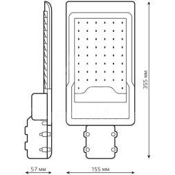 Светильник светодиодный Avenue ДКУ 50Вт 4000К IP65 5000лм 355х155х57 190-250В КСС &amp;quot;Ш&amp;quot; GAUSS 629534250